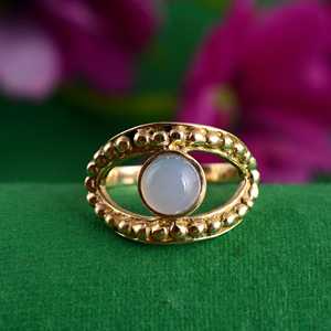 Top High Selling Rose Quartz <b>Ring</b> Gold Plated Bedded Brass <b>Statement</b> <b>Ring</b> Handmade Vintage Tribal <b>Ring</b> Wholesale <b>Ring</b> For Women - Product Image 6
