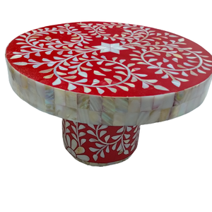 Support à gâteau classique Majestic Glow avec incrustation de nacre naturelle, support à dessert, compatible four et lave-vaisselle, luxe, pour table festive - Product Image 3