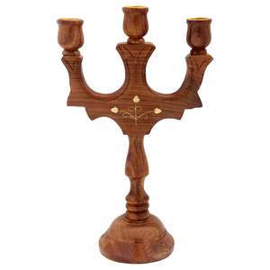 Bougeoirs en bois naturel Bougeoirs de table pour l'entretien ménager Fournitures Bougeoirs organiques faits à la main - Product Image 4