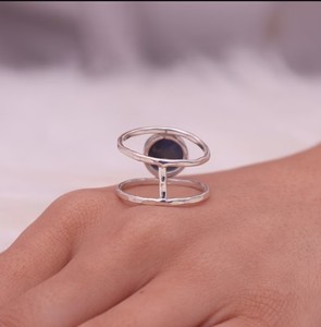 Venta al por mayor 925 plata esterlina elegante compromiso lapislázuli diamante piedras preciosas impresionante joyería para mujeres niñas para fiestas - Product Image 4