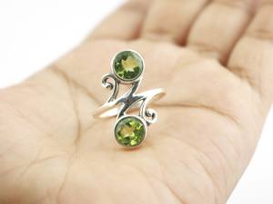 Anillo de Plata de Ley 925 con Piedra Preciosa de Peridoto Natural, Hecho a Mano, Piedra de Nacimiento de Agosto para Mujer - Product Image 6