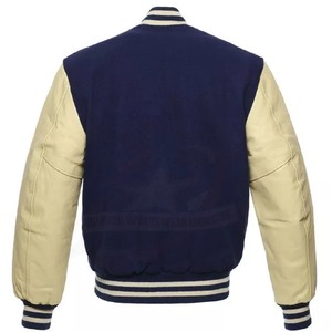 Personalizado de lujo negro Varsity Chaquetas Chaqueta de los hombres de manga de cuero Letterman Varsity chaqueta para los hombres - Product Image 5