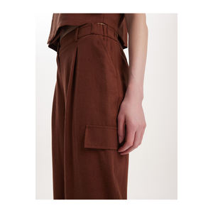 Pantalons en viscose et lin pour femmes avec ceinture élastique, ensembles confortables - Product Image 5