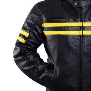Chaqueta de Motociclista para Hombre, 100% Cuero, Impermeable, Transpirable, Manga Larga, Diseño Moderno de Alta Calidad, Acolchado Suave y Cómodo - Product Image 2