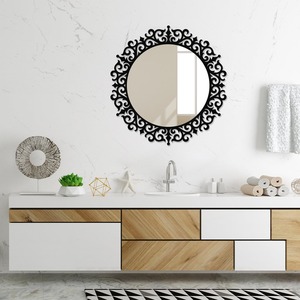 Modern <b>Art</b> Ornament <b>Wall</b> <b>Mirror</b> Hot Selling Antique Design Decorative Center <b>Wall</b> <b>Mirror</b> Silver Color <b>for</b> Living Room Bathroom - Product Image 4