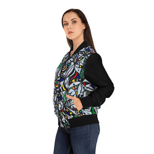 Orisun VI da donna giacca Bomber reversibile in pelle di pecora leggera con Logo personalizzabile in tinta unita - Product Image 1