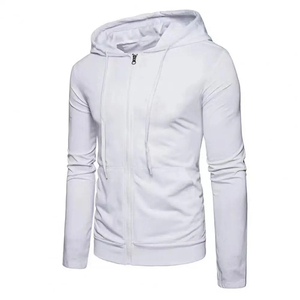Sudadera con capucha y cremallera de lana de algodón personalizada para hombre, ropa de calle de moda, sudadera con cremallera completa y logotipo estampado bordado bajo MOQ - Product Image 6