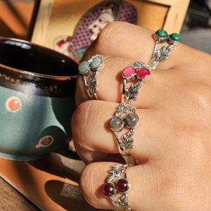 Anillo de Plata de Ley con Diseño de Hoja de Larimar, Estilo Religioso, Colección para Bodas, Fiestas, Aniversarios, Compromisos - Regalo - Product Image 4