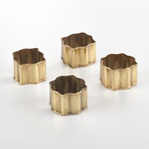 <b>Set</b> of 8 Brass Napkin <b>Rings</b> with Antique <b>Gold</b> Finished and Intricate Detailing for Royal Table Settings - Product Image 5