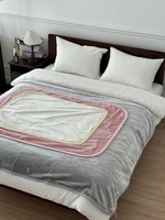 Couverture en polaire de vison premium simple et chaude, couleur unie, double face réversible, sans peluches, douce et chaude, style coréen, confortable