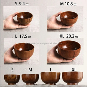 Bol de service en bois fait main de haute qualité bol à salade rond écologique bol à riz pour grossiste - Product Image 4