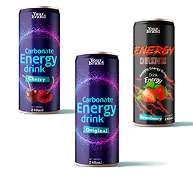 Private Label/OEM 250ml Aluminum Can Healthy Energy Drink Shot HACCP ISO HALAL Certified Inositol Taurine Boost Energy Stress