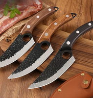 Couteau de boucher serbe Viking en acier inoxydable au carbone 5cr15 forgé japonais avec gaine manche en palissandre pour ustensiles de cuisine