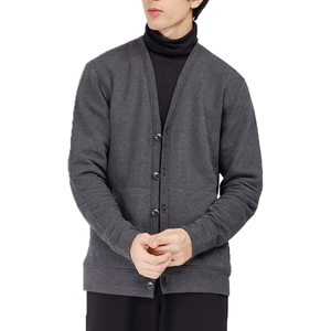 Custom <b>Vintage</b> College Letterman V-Neck Button Decoration Knitted Cardigan 100% Cotton Winter ODM OEM Services Available - Product Image 1
