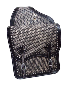 Bolsas de sillín de salto ecuestre de cuero genuino de alta calidad, ropa de equitación occidental mecanizada a mano para caballos - Product Image 1