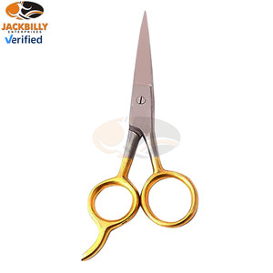 Jackbilly กรรไกรตัดผมมืออาชีพ4.5 ", กรรไกรตัดผมสเตนเลสนิรภัยพร้อมที่จับชุบทอง - Product Image 2