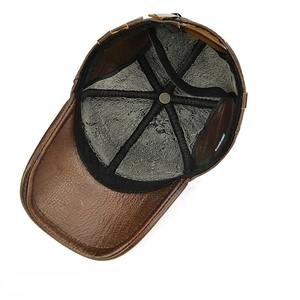 Casquette de baseball en cuir artisanal NORTHWOOD, unisexe, décontractée, chaude, solide, réglable, chapeau d'hiver, snapback, protège-oreilles - Product Image 6