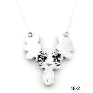 Collier artisanal Southwest en argent sterling et en cuir noir avec incrustation d'agate sertie en clos - Product Image 4