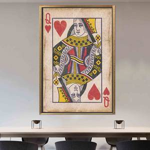 Queen of Hearts Canvas Print: Elegant Bohemian Wall Art,GOLD <b>FRAMED</b> CANVAS - Product Image 1