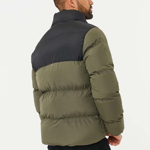 Chaquetas acolchadas impermeables de poliéster de dos tonos estilo callejero para hombre, ropa de invierno con cierre de cremallera - Product Image 6