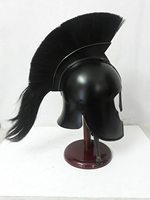 CHk Calvin Handicrafts Casque de chevalier médiéval vintage en métal poli fait main, inspiré des armures d'Achille de Troie, des croisiers et des Spartiates, noir