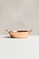 Plat de cuisson Fait Tout en cuivre écologique Antique Creations avec poignée en laiton et plateau, sans revêtement, compatible lave-vaisselle et four, personnalisable