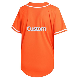 Camiseta de Béisbol Personalizada Naranja de Manga Corta Unisex, Ropa Deportiva de Poliéster que Absorbe la Humedad, Impresión por Sublimación Completa, Logotipo Frontal - Product Image 2