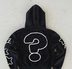 เสื้อมีฮู้ดผู้ชายแนวสตรีทผ้าคอตตอนโอเวอร์ไซส์ปักลาย - Product Image 2