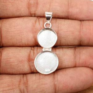 2025 <b>Top</b> Mounting Pendant 925 Sterling <b>Silver</b> DIY Collet Metal Handmade Bezel Setting 10mm 12mm 14mm Size Stone Supplier - Product Image 1