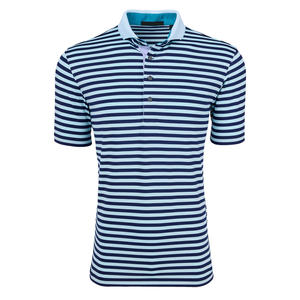 Camiseta Polo versátil a rayas con ajuste a medida diseñada para eventos casuales o trajes de oficina - Product Image 1