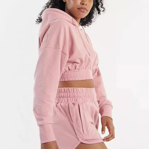 Nouveau modèle Ensemble sweat à capuche et short pour femme sur mesure ensemble 2 pièces réglable de haute qualité Offre Spéciale vêtements décontractés pour femme - Product Image 3