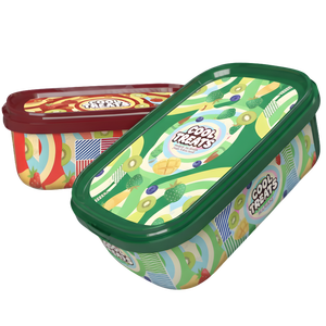 Divan Ambalaj D1000 Contenant rectangulaire pour crème glacée en PP de 20 oz, qualité alimentaire, emballage imprimé IML - Product Image 4