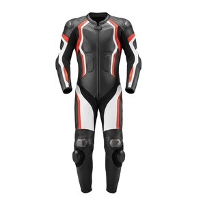 Combinaison de moto en cuir pour homme avec logo personnalisé OEM, prix d'usine en gros, équipement de protection professionnel avec armure CE, combinaison de motard - Product Image 1