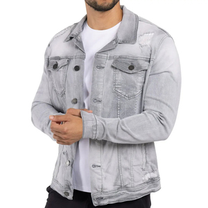 Veste en jean décontractée pour homme, en toile imperméable, à capuche avec logo frontal, idéale pour le quotidien et la superposition - Product Image 5