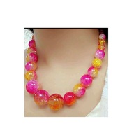 Collar Clásico Cristiano de Cuentas de Resina Color Naranja, Venta al por Mayor, Hecho a Mano, Artesanía, Moda, Personalizado, Unisex, Sin Níquel