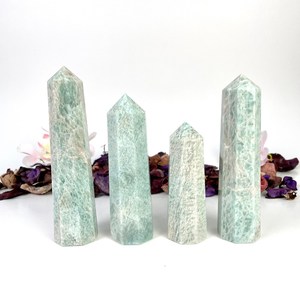 Vente en gros baguette en cristal d'amazonite Feng Shui de qualité supérieure grand obélisque pierre précieuse de guérison points de tour technique sculptée acheter en inde - Product Image 2