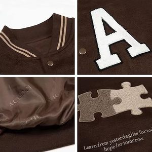 Veste universitaire personnalisée pour hommes blouson bombardier de baseball sweat-shirt vintage manteaux streetwear unisexe décontractés avec écusson - Product Image 3