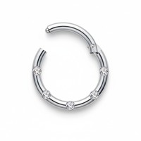 Piercing de nez articulé HGC 316L couleur or avec zircon cubique, anti-allergie, bijou tendance