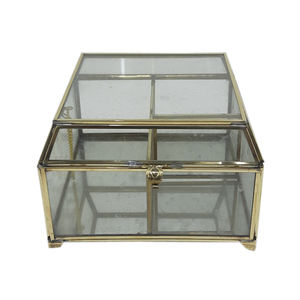 Wholesale Bulk Jewellery <b>Box</b> Glass and Brass With <b>Silver</b> Plating Customized Product for Wedding Decoration Handmade Bulk - Product Image 3