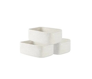 Panier de rangement en macramé structuré doux pour garder les maisons bien rangées tout en améliorant l'esthétique et la texture avec poignée - Product Image 5