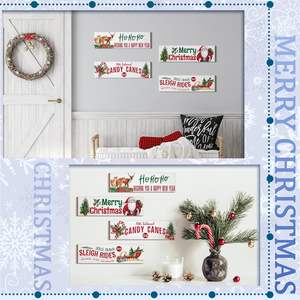 Nuevo colgante de pared de Navidad de 4 piezas de madera estilo moderno hecho a mano personalizable Color y tamaño decoración interior/exterior - Product Image 4