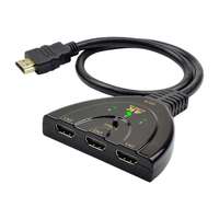 Conmutador Divisor HDTV 3 en 1 4K*2K de 3 Puertos con Cables Pigtail para Proyector, Computadora y Cine en Casa (Carcasa de PVC)