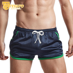 Haute qualité hommes et femmes Gym Fitness athlétique Shorts de course séchage rapide respirant maille rayé fermeture éclair poches plaine teint - Product Image 3