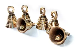 Solid Brass <b>Bells</b> For home decor 2 inch size Set of 6 With hooks Christmas <b>bells</b> hanging crafting ornaments By MEHAK IMPEX - Product Image 3