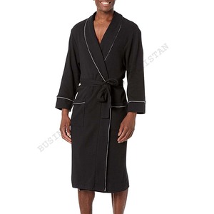 Peignoir Homme Haute Qualité 100% Coton Polaire Respirant à Manches Longues Effet Gaufre Séchage Rapide Service OEM Taille Personnalisée en Promotion - Product Image 6