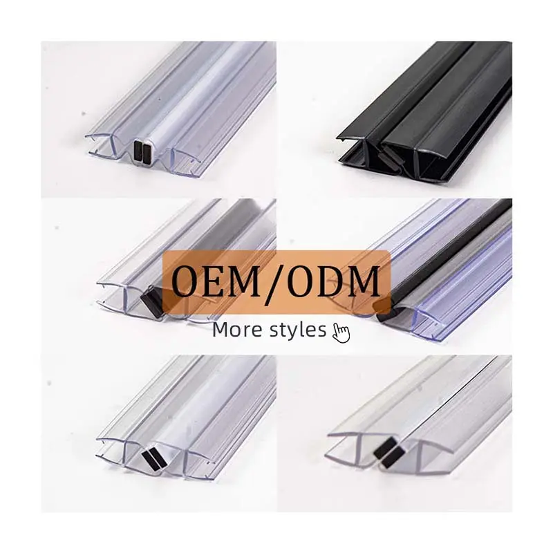 Hydrorelax OEM ODM différentes formes joint de porte coulissante en verre en caoutchouc bande magnétique de joint de douche en plastique