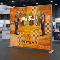 Support d'affichage portable en tissu tendu imprimé couleur personnalisé avec cadre en aluminium pour stands d'exposition et événements