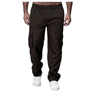 Pantalones informales de algodón transpirable para hombre europeo, pantalones de trabajo de tela de sarga con cordón, senderismo, deportes al aire libre, multibolsillo - Product Image 1