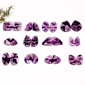 Paire de cabochons d'améthyste naturelle de super qualité pierres précieuses de quartz pour la fabrication de bijoux pierres précieuses en vrac disponibles en forme et taille mélangées - Product Image 5