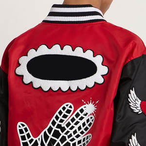 Chaqueta universitaria personalizada para hombre, fabricante OEM, lana y piel sintética, estilo de béisbol clásico con parches de chenilla, pedidos al por mayor - Product Image 4